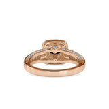 Retro Halo Diamond Stone Ring Rose Gold