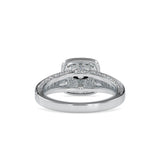 Retro Halo Diamond Stone Ring White Gold