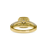 Retro Halo Diamond Stone Ring Yellow Gold