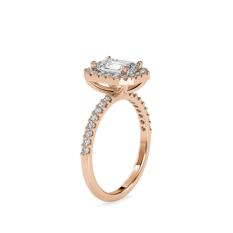 Prowess Emerald Engagement Ring Rose gold