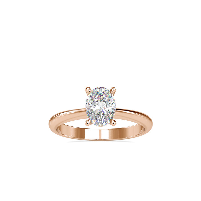 Buoyant Prong Diamond Stone Ring Rose gold