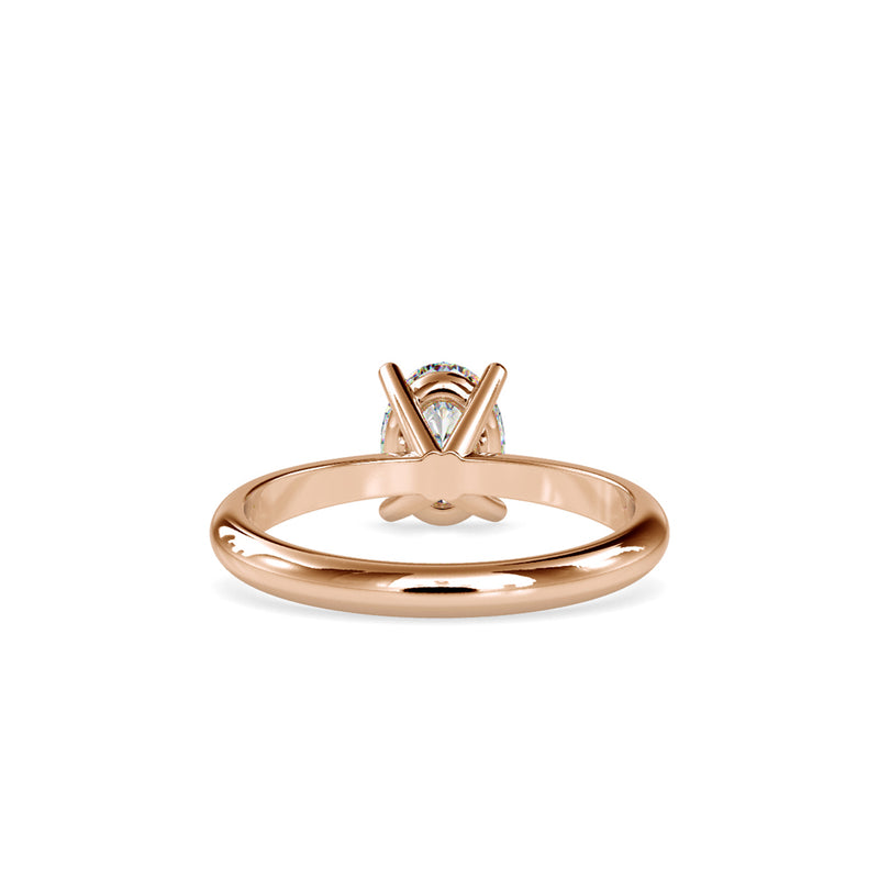 Buoyant Prong Diamond Stone Ring Rose gold