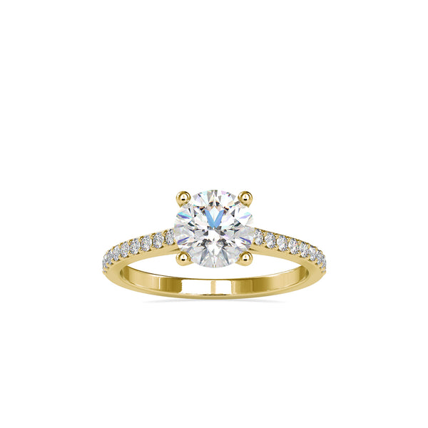 Diamond Orbiting Engagement Ring Yellow gold