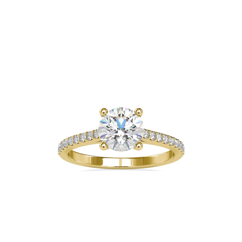 Diamond Orbiting Engagement Ring Yellow gold