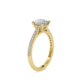 Diamond Orbiting Engagement Ring Yellow gold