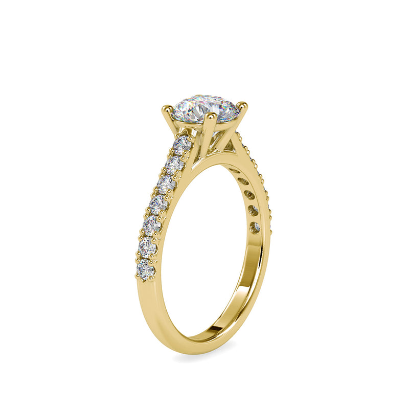 Diamond Prong Circlet Ring Yellow gold