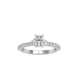 Elite Diamond Prong Engagement Ring White gold