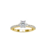 Elite Diamond Prong Engagement Ring Yellow gold