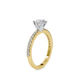 Elite Diamond Prong Engagement Ring Yellow gold