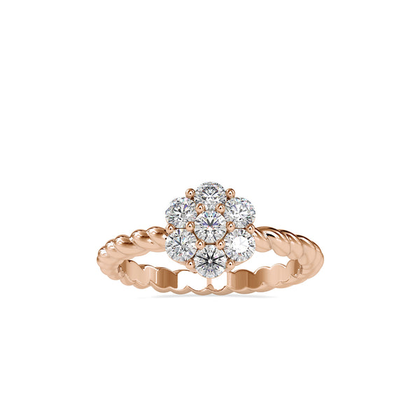Diamond Floret Engagement Ring Rose gold