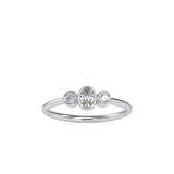 Austere Three stone Diamond Ring White gold