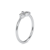 Austere Three stone Diamond Ring Platinum