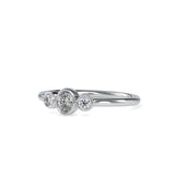 Austere Three stone Diamond Ring White gold