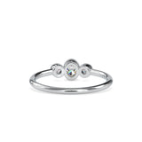 Austere Three stone Diamond Ring White gold