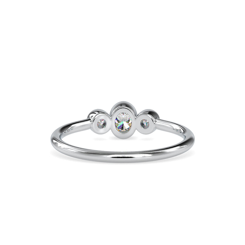 Austere Three stone Diamond Ring White gold