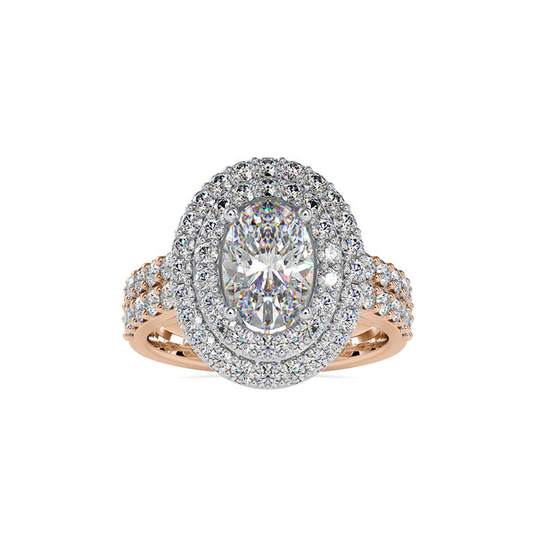 Honored Halo oval Diamond Ring Rose gold