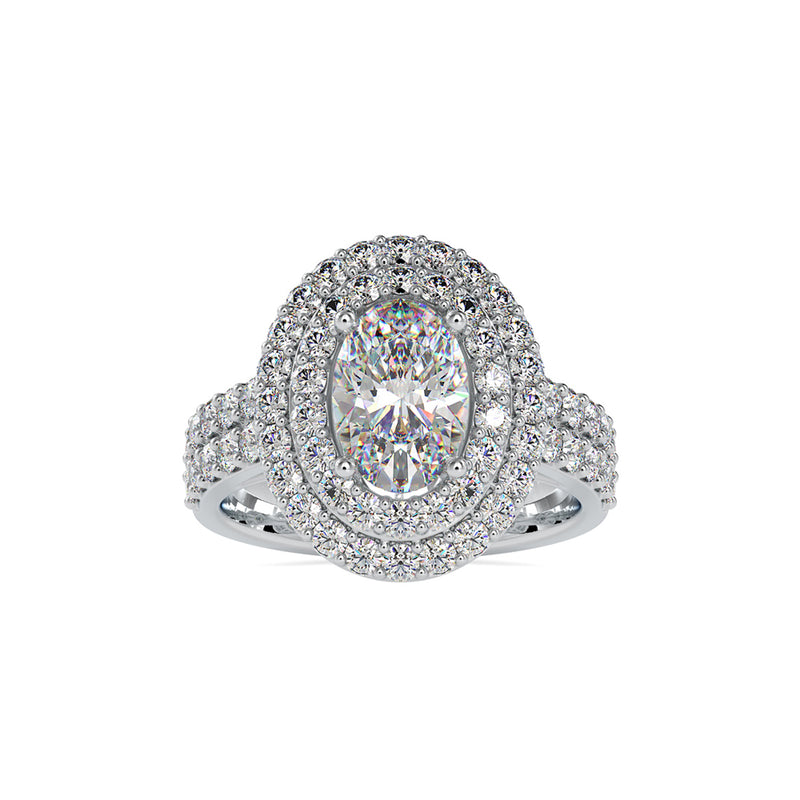 Honored Halo oval Diamond Ring White gold