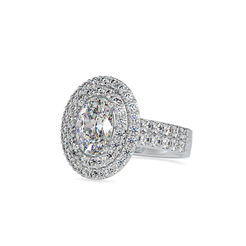 Honored Halo oval Diamond Ring Platinum