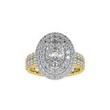 Honored Halo oval Diamond Ring Yellow gold