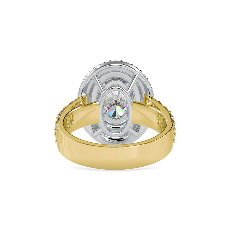 Honored Halo oval Diamond Ring Yellow gold