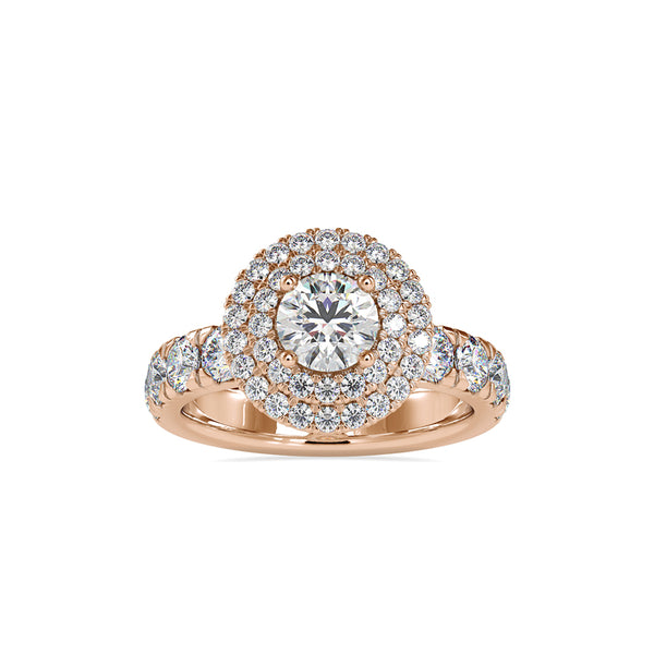 Christy Stone Halo Diamond Ring Rose gold