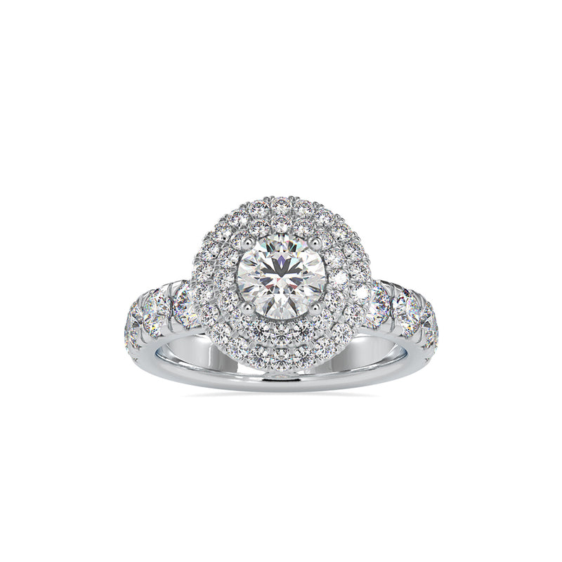 Christy Stone Halo Diamond Ring Platinum