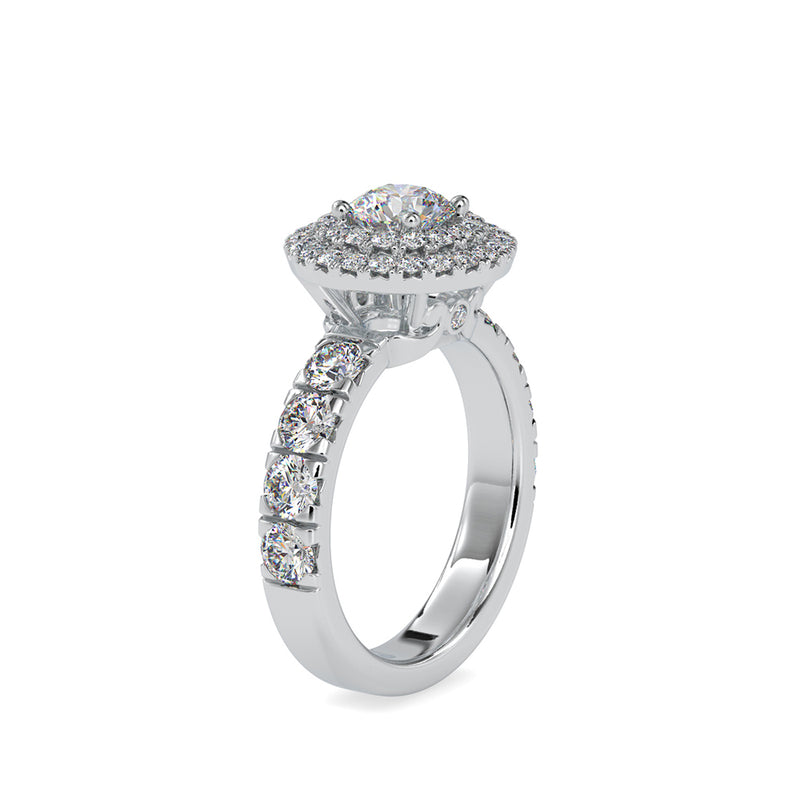 Christy Stone Halo Diamond Ring Platinum