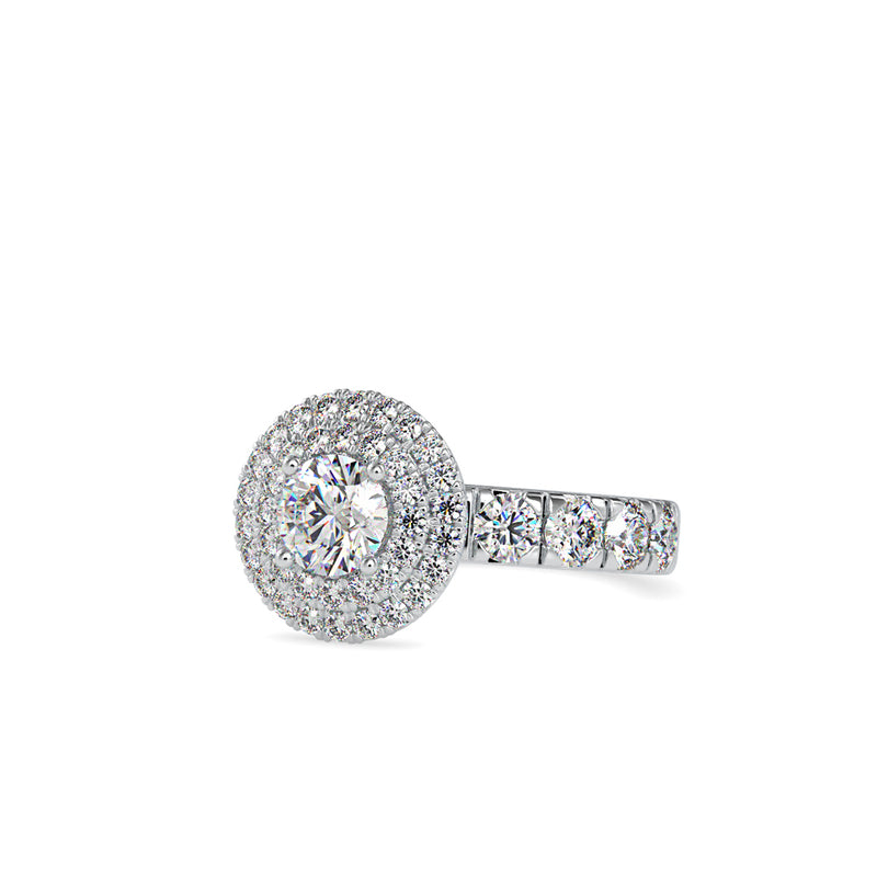 Christy Stone Halo Diamond Ring Platinum