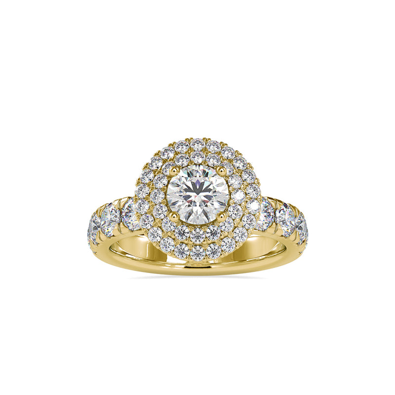 Christy Stone Halo Diamond Ring Yellow gold