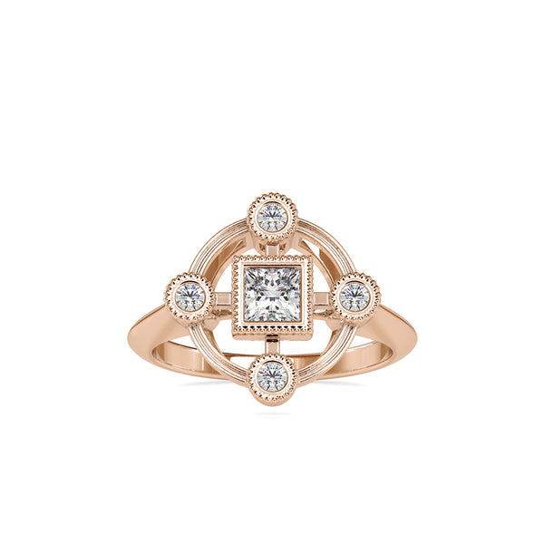 Classical five stone Diamond Ring Rose gold