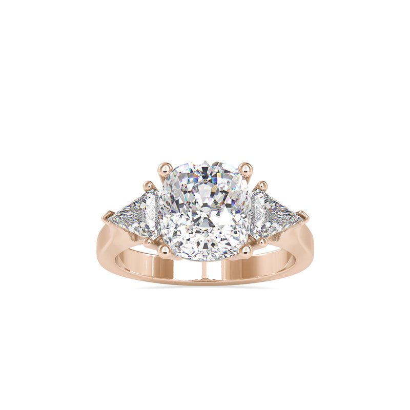 Suave three Stone Diamond Ring Rose gold