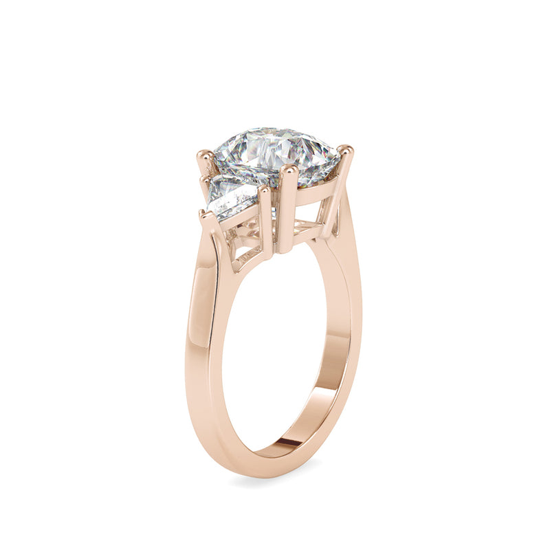 Suave three Stone Diamond Ring Rose gold