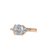 Suave three Stone Diamond Ring Rose gold