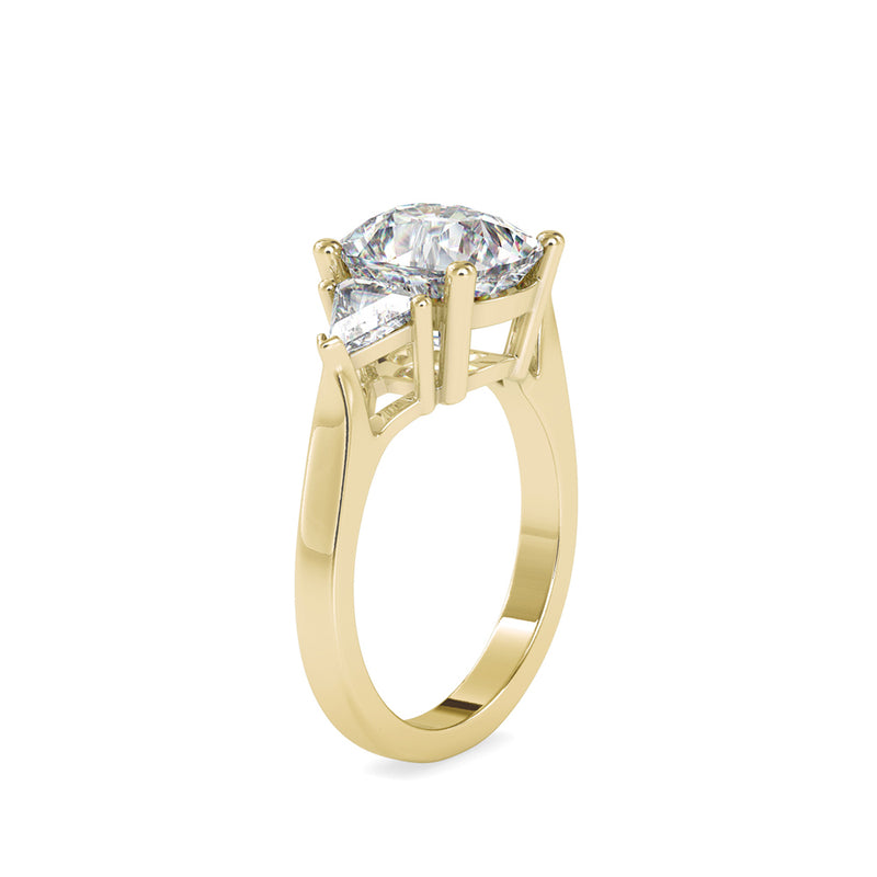 Suave three Stone Diamond Ring Yellow gold