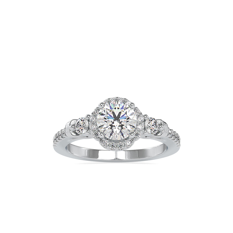 Endowed Stone Diamond Ring White gold