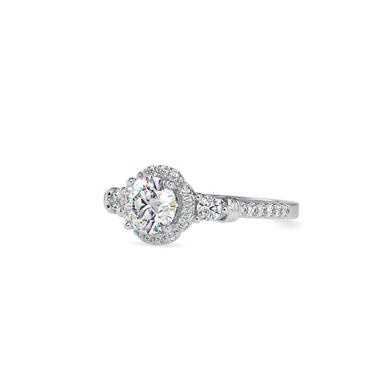 Endowed Stone Diamond Ring Platinum