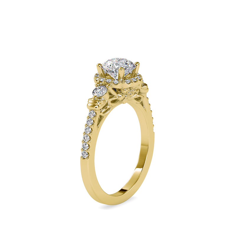 Endowed Stone Diamond Ring Yellow gold