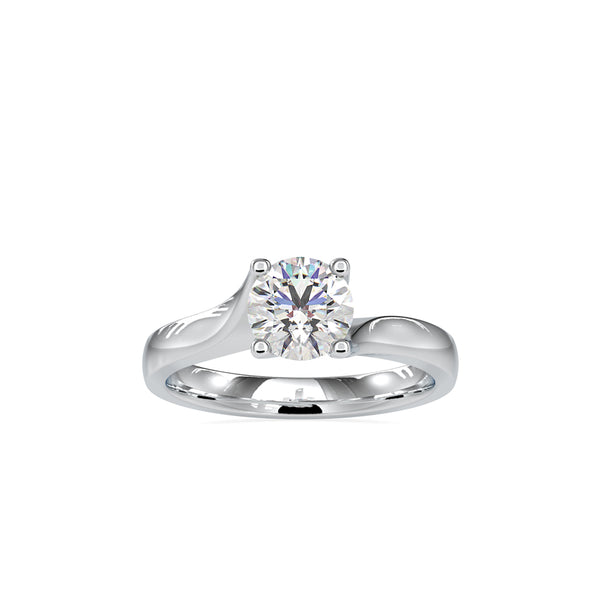 Arch Diamond Prong Engagement Ring Platinum
