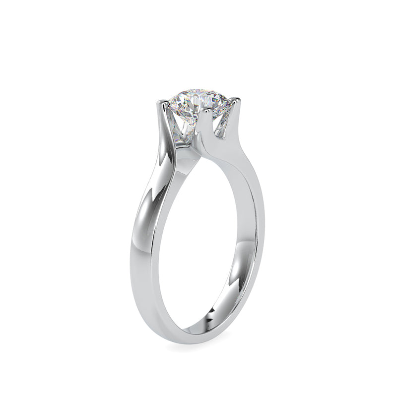 Arch Diamond Prong Engagement Ring White gold