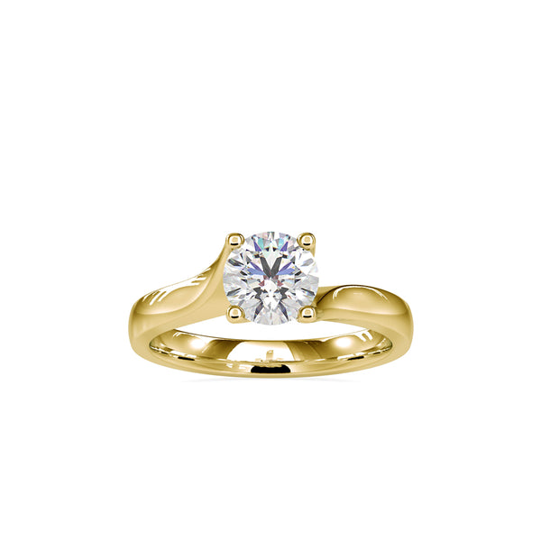 Arch Diamond Prong Engagement Ring Yellow gold