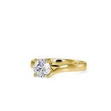 Arch Diamond Prong Engagement Ring Yellow gold