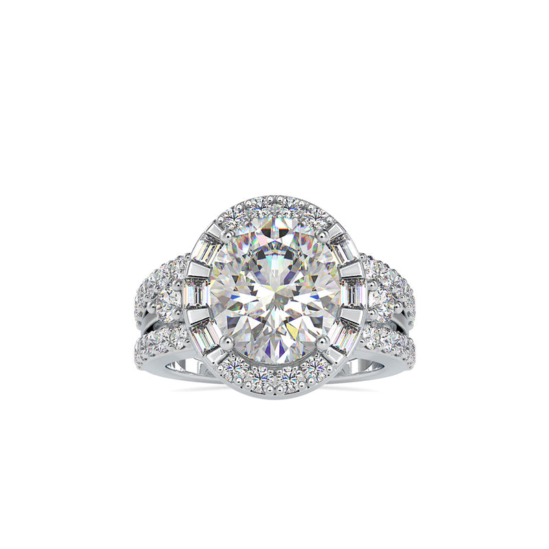 Supreme Diamond Halo Stone Ring White gold