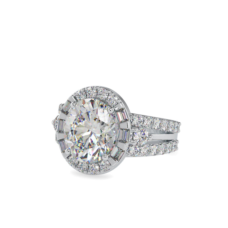 Supreme Diamond Halo Stone Ring White gold