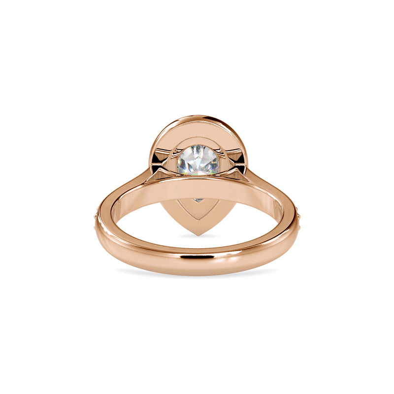 Empress Pear Stone Diamond Ring Rose gold