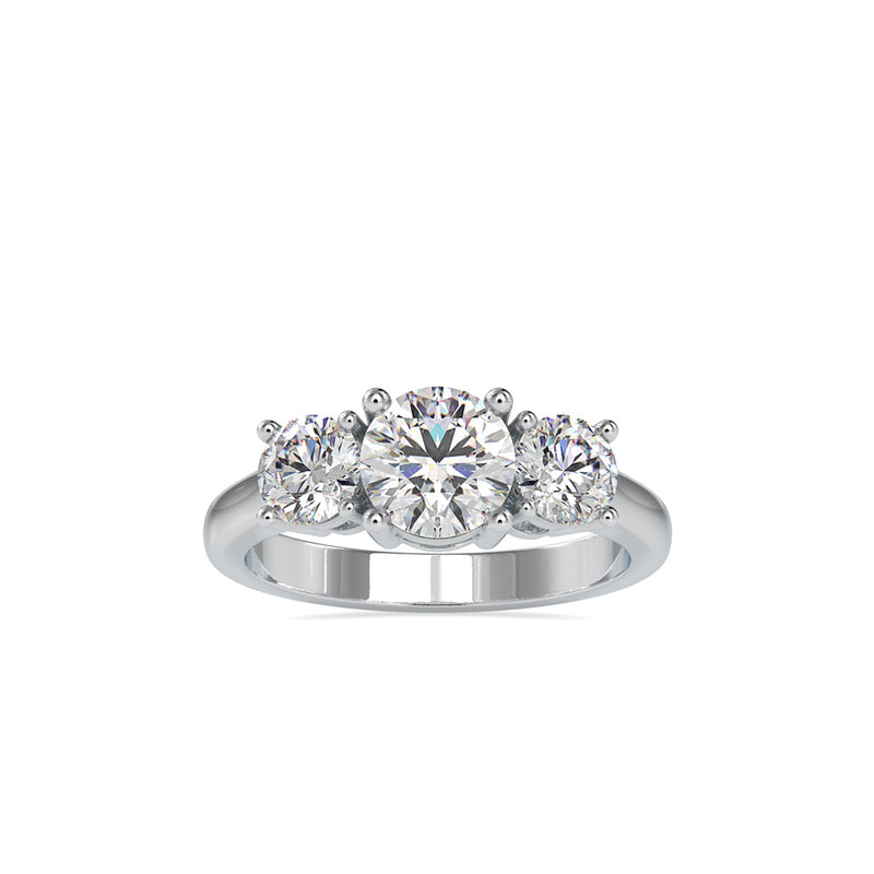 Vows Three Diamond Stone Ring White gold