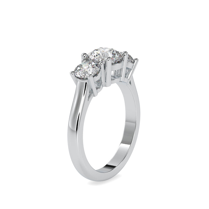 Vows Three Diamond Stone Ring Platinum