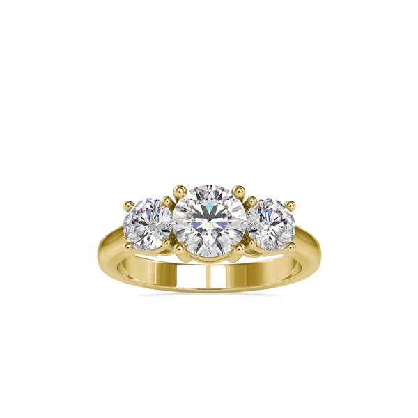 Vows Three Diamond Stone Ring Yellow gold