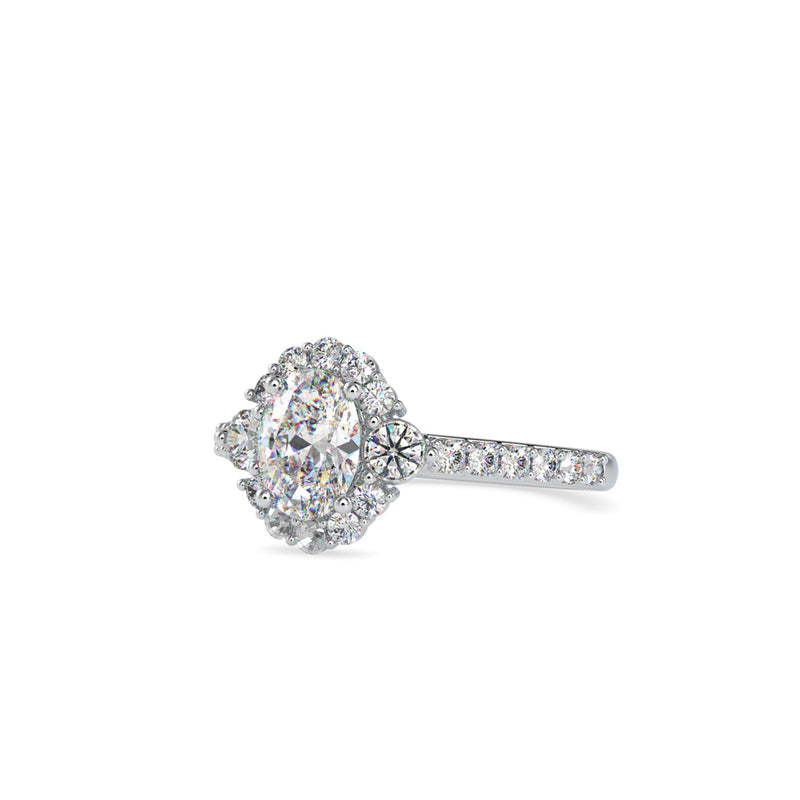 Dianty Stone Engagement Diamond Ring White gold