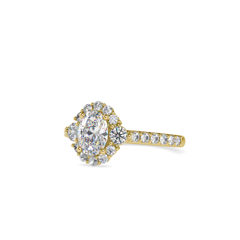 Dianty Stone Engagement Diamond Ring Yellow gold