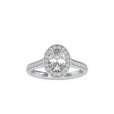 Tiara Halo Diamond Stone Ring Platinum